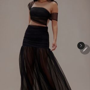 Fashion Nova Elegant Black Sheer Dress